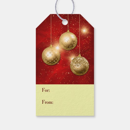 Rode gouden Confetti kerstpannen Cadeaulabel (Achterkant)