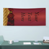 Rode Gouden Damast Boog Spandoek (Beurs)