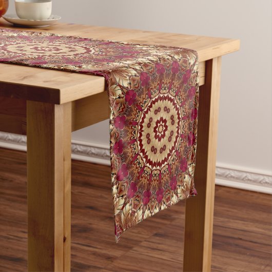 Rode Gouden Decoratieve Tafel Runner Medium Tafelloper (Voorbeeld)