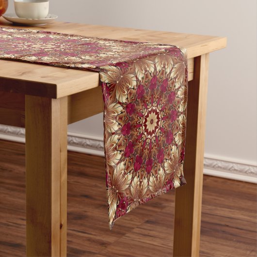 Rode Gouden Decoratieve Tafel Runner Medium Tafelloper (Voorbeeld)