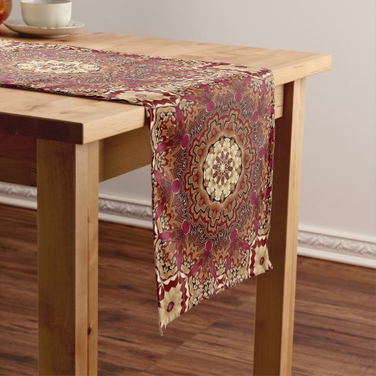 Rode Gouden Decoratieve Tafel Runner Medium Tafelloper (Voorbeeld)