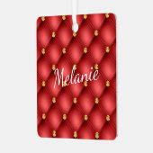 Rode Gouden Diamant Aangepaste Naam Kerstmis Ornam Metalen Ornament (Voorkant links)