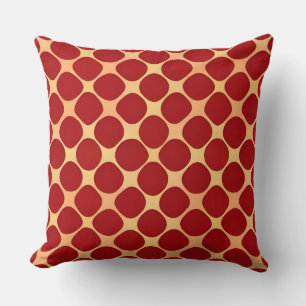 Rode Gouden Diamant Geometrisch Rijk Klassiek Deco Kussen