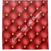 Rode Gouden Diamant Tufted Custom Text Douchegordi Douchegordijn (Voorkant)
