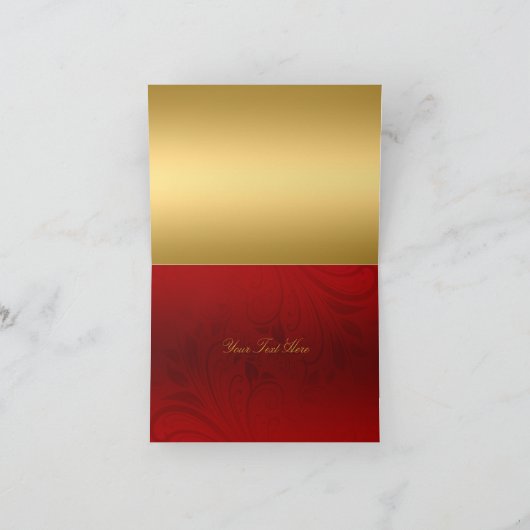 Rode Gouden Draaiing & Lint Bedankkaart (Binnen)