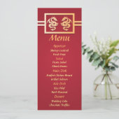 Rode & Gouden Draak Trouwreceptie Diner Menu (Staand voorkant)