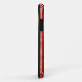 Rode & Gouden Dunne Verticale Streep Stof Textuur Case-Mate iPhone Case (Achterkant/rechts)