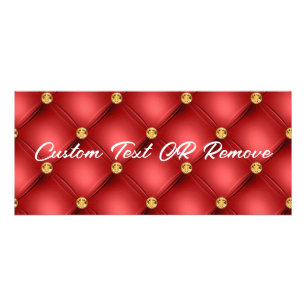 Rode Gouden Edelsteen Tufted Custom Text Rack Kaar Reclamekaart