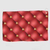 Rode Gouden Edelsteen Tufted Golf Handdoek (Horizontaal)