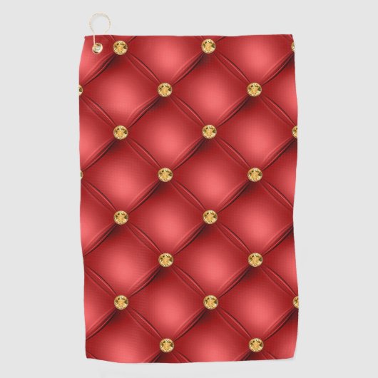 Rode Gouden Edelsteen Tufted Golf Handdoek (Voorkant)
