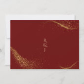 Rode gouden elegante kerstboom bruiloft kaart (Achterkant)