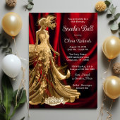Rode Gouden Elegante Sneaker Bal Kaart