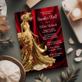 Rode Gouden Elegante Sneaker Bal Kaart