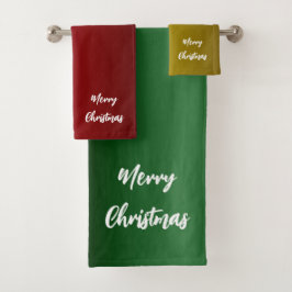 Rode, gouden en groene kerst bad handdoek