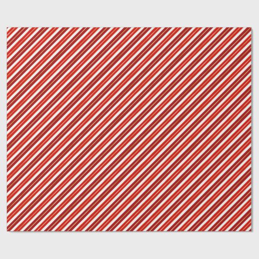 Rode, gouden en witte kerststrepen cadeaupapier (Vlak)