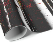 Rode gouden en zwarte vogelbomen cadeaupapier (Rol Hoek)