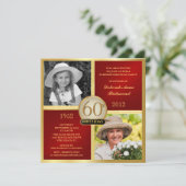 Rode gouden feestdagen en nu 2 foto's kaart (Staand voorkant)