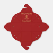 Rode gouden florale grens chinese bruiloft dubbelx bedankdoosjes (Uitgevouwen)