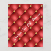 Rode gouden flyers met aangepaste tekst (Achterkant)