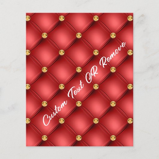 Rode gouden flyers met aangepaste tekst (Voorkant)