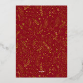 Rode Gouden Folie 5 Foto Familie Kerstmis Kaart (Achterkant)