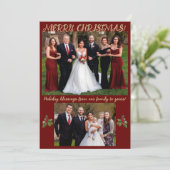 Rode & Gouden Formele Stijl Foto Kerstkaart (Staand voorkant)