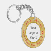 Rode Gouden Foto Personaliseer Klasse Reunion Souv Sleutelhanger (Voorkant Links)