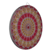 Rode Gouden Gele rozetten Mandala Dartbord (Voorkant Links)