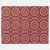 Rode Gouden Gele rozetten Mandala Fleece Deken (Voorkant (Horizontaal))