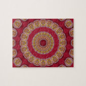 Rode Gouden Gele rozetten Mandala Legpuzzel (Horizontaal)