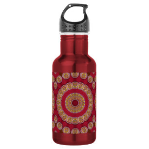 Rode Gouden Gele rozetten Mandala Waterfles