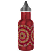 Rode Gouden Gele rozetten Mandala Waterfles (Links)