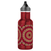 Rode Gouden Gele rozetten Mandala Waterfles (Rechts)