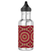 Rode Gouden Gele rozetten Mandala Waterfles (Rechts)