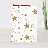 Rode Gouden Glinsterende Sterren Kerst Kaart (Achterkant)