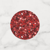 Rode gouden glitter harten confetti (Kleine voorkant)