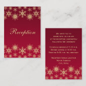 Rode, gouden glitter KIJKSneeuwvlokken Kaart (Voorkant / Achterkant)