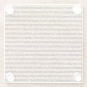 Rode gouden glitter Sparkle Stripes Glazen Onderzetter (Achterkant)