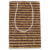 Rode gouden glitter Sparkle Stripes Medium Cadeauzakje (Voorkant)
