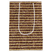 Rode gouden glitter Sparkle Stripes Medium Cadeauzakje (Achterkant)