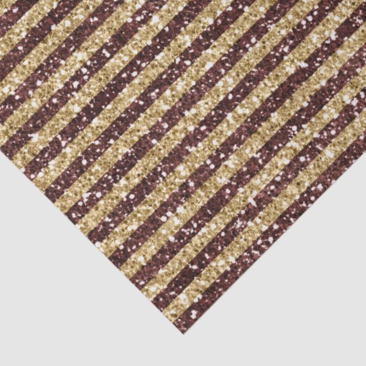 Rode gouden glitter Sparkle Stripes Tissuepapier (Detail)