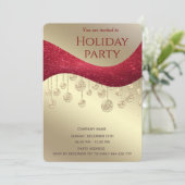 Rode gouden glitterij, eenvoudige kerstfeestdag kaart (Staand voorkant)