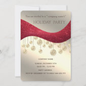 Rode gouden glitterij, eenvoudige kerstfeestdag kaart (Voorkant)