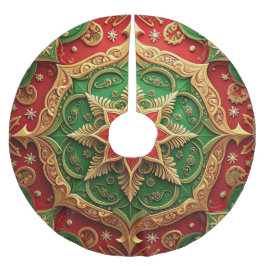 Rode Gouden Groene Decoratieve Boom Rok Kerstboom Rok