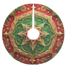 Rode Gouden Groene Decoratieve Boom Rok