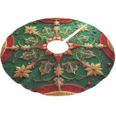 Rode Gouden Groene Decoratieve Boom Rok Kerstboom Rok (Gekanteld)