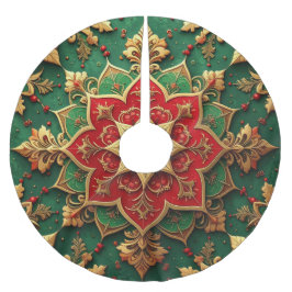 Rode Gouden Groene Decoratieve Boom Rok Kerstboom Rok