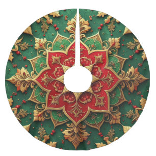 Rode Gouden Groene Decoratieve Boom Rok Kerstboom Rok