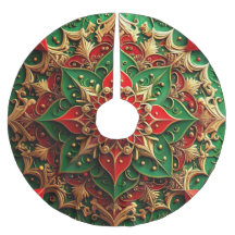 Rode Gouden Groene Decoratieve Boomrok