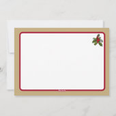 Rode, Gouden & Groene Moderne Kerstkaart met 3 fot (Achterkant)